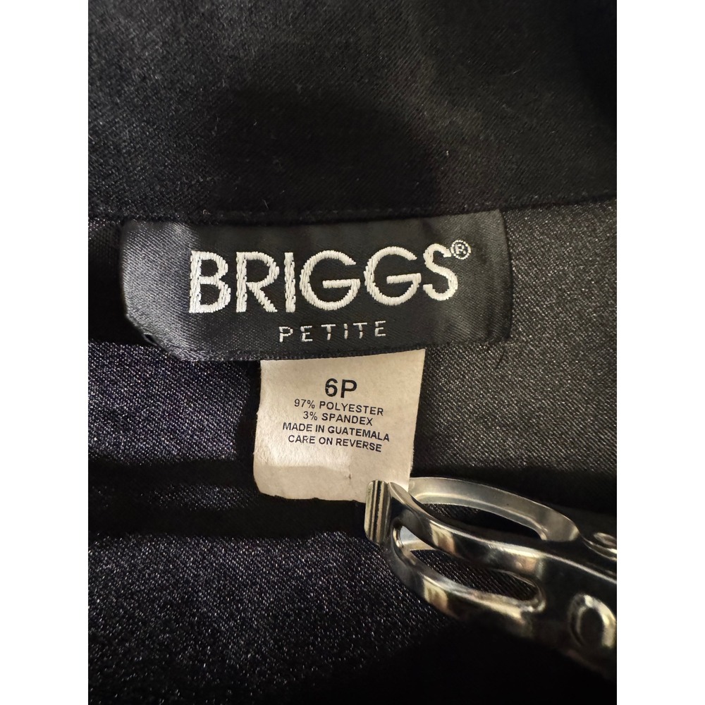 Briggs Petite Womens Black Faux Suede Single Button Blazer Jacket Size 6P - Picture 3 of 8